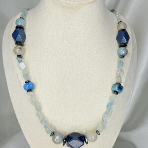 Naszyjnik z Agatów i Akwamarynu