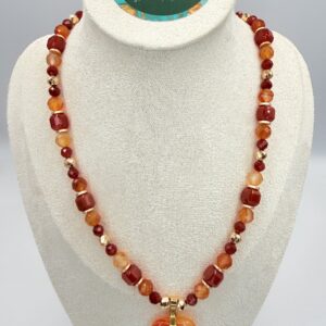 Naszyjnik z Agatu i Karneolu