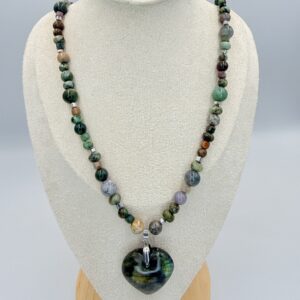 Naszyjnik z Agatu indyjskiego i Turkusu Afrykańskiego