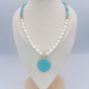 Naszyjnik z pereł słodkowodnych z Jaspisu